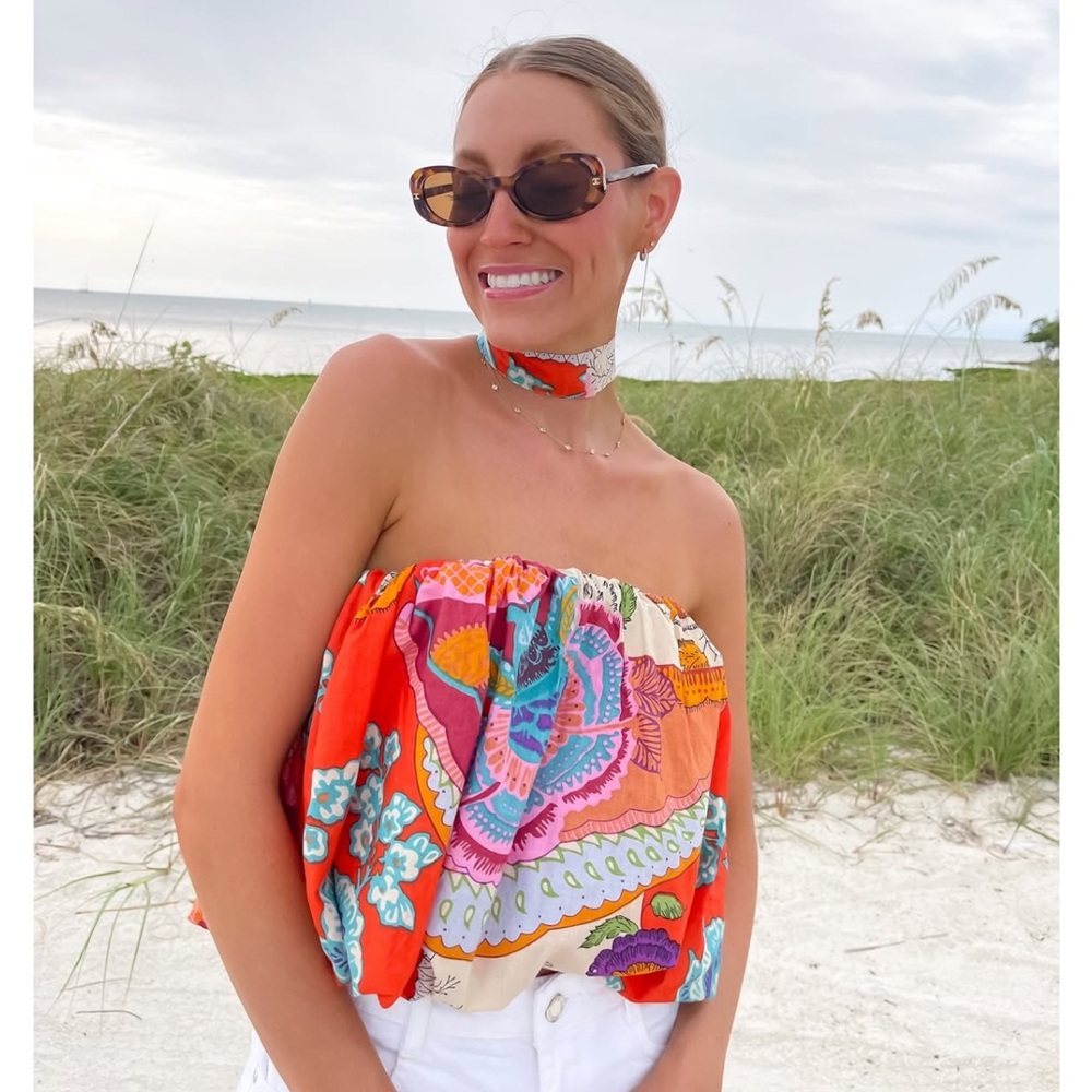 Floral Bubble top- NWOT